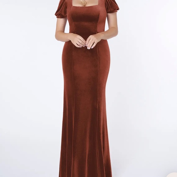 Azazie Velvet Bridesmaid Dress Cabernet - Picture 5 of 6